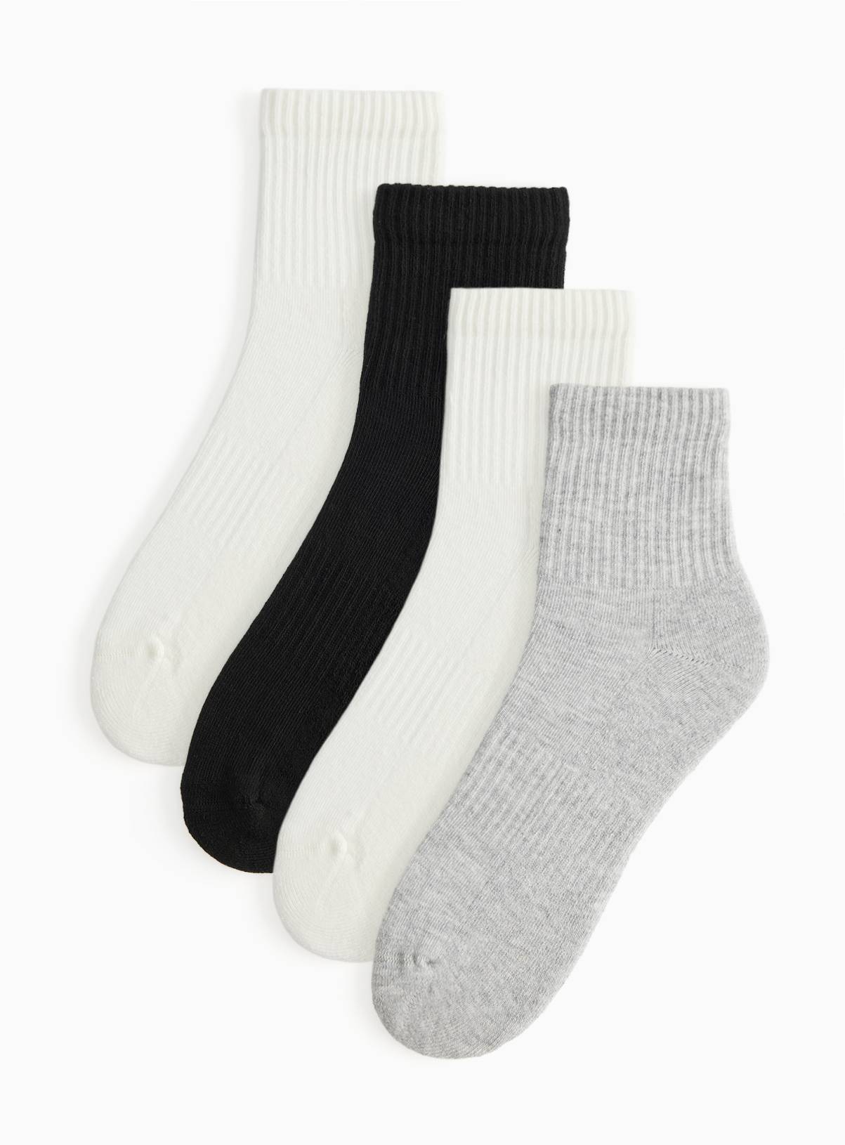 Mono Ribbed Sport Ankle Socks 4 Pack 4-8 - Image 1